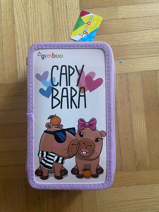 Nowy piórnik trzykomorowy kapibara, kapibara, piórnik