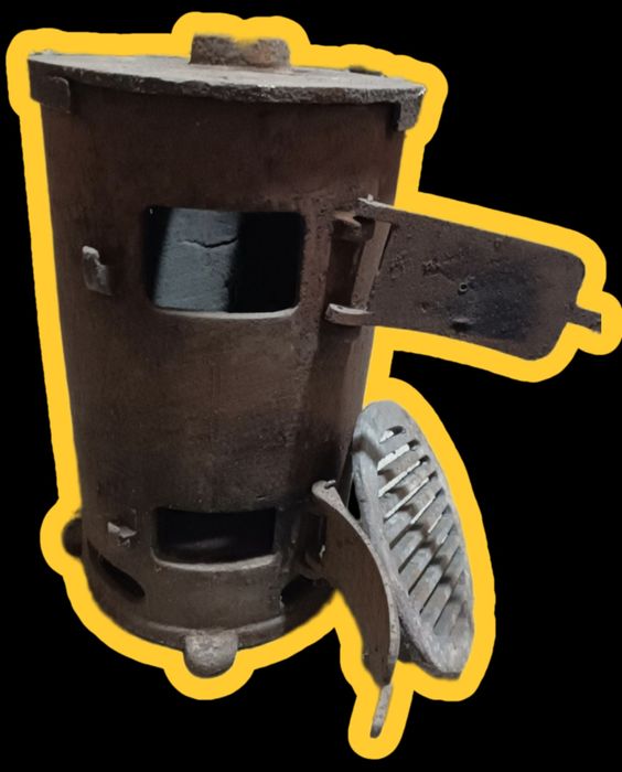 Заводська чавунна буржуйка для опалення приміщень, гаража, теплиці