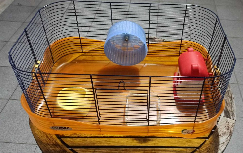 Gaiola com dois níveis e Roda para Hamsters