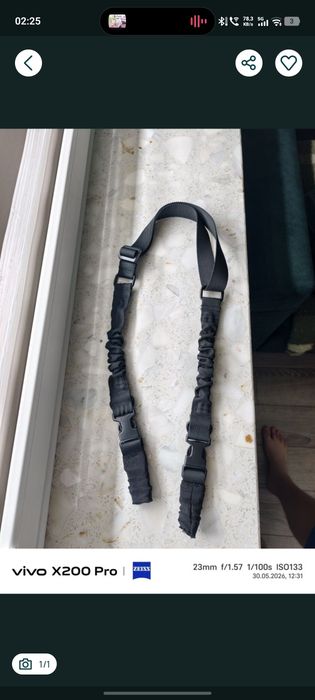 Dwupunktowy pas / zawieszenie taktyczne do broni Bungee (Czarny) / ASG