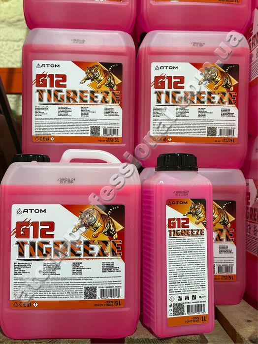 Антифриз Тосол (ready to use) ATOM “TIGREEZE G12” червоний, 1л