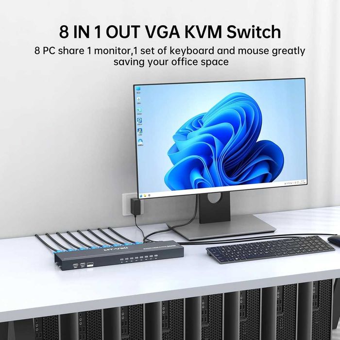 Nowy 8-portowy przełącznik / MT-VIKI VGA KVM / USB / SWITCH !A1954!