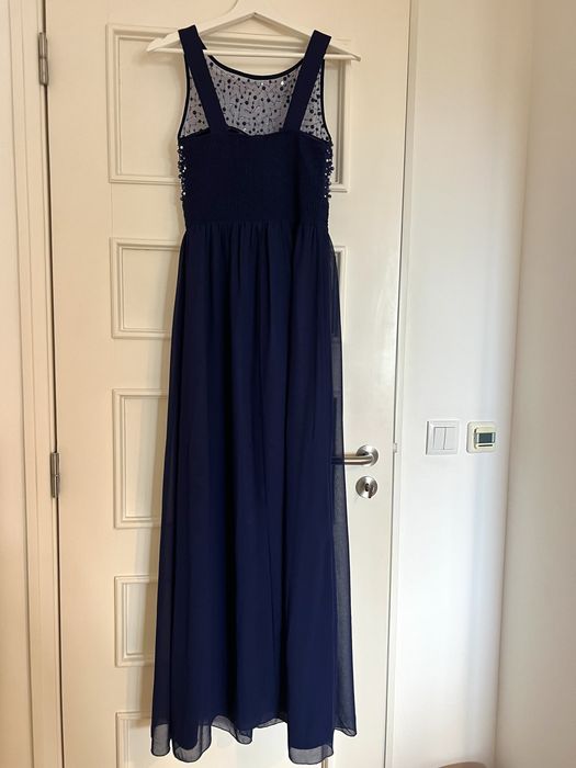 Vestido de cerimónia azul escuro tam. S