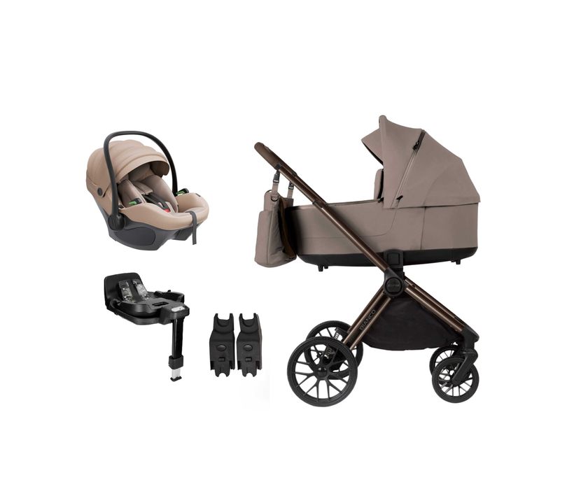 Zestaw 4w1 wózek BIANCO ADAMEX Chocolate Fango + Avionaut Pixel 3 + baza 360