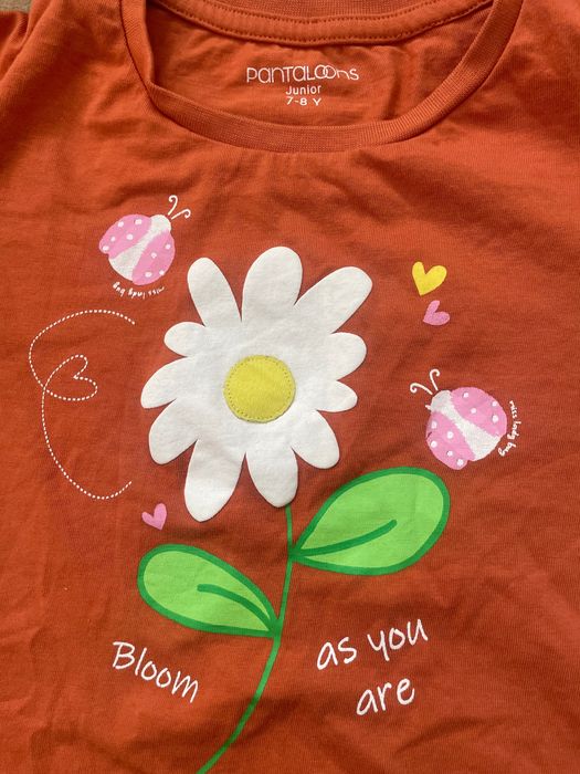 Dziewczęcy, krótki t-shirt 122-128