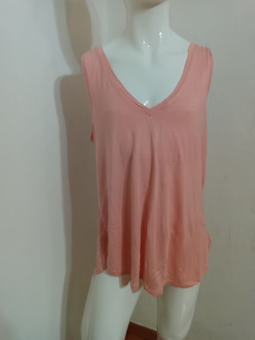 Koralowa bluzka na ramiączkach H&M Basic | 100% Wiskoza | Rozmiar S