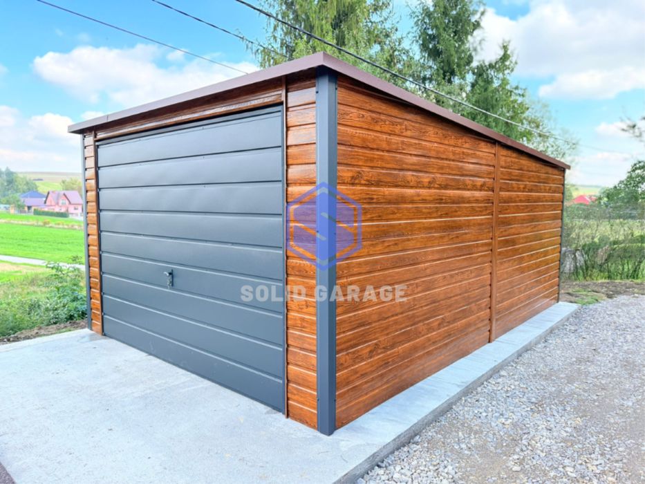 Kojec garaż blaszany 3x5m garaz na budowe schowek drewnopodobny |3x6|