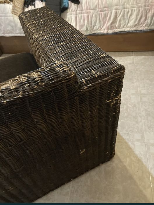 Sofá de jardim de palha