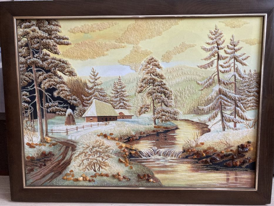 Велика картина з бурштину 70*90 з рамкою