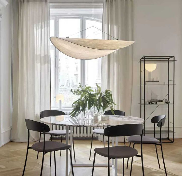 Elegancka lampa sufitowa z jedwabiu | Unikalny design