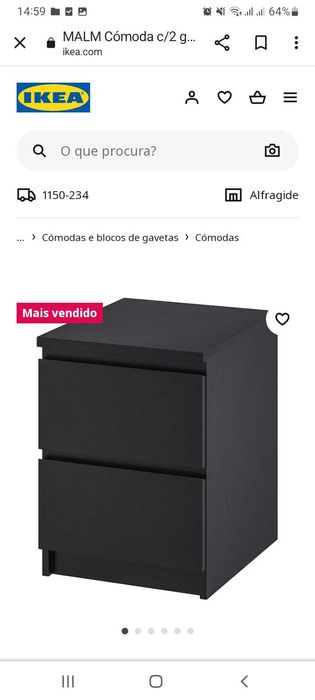 cama malm solteiro com colchão e mesa de cabeceira malm cor preta