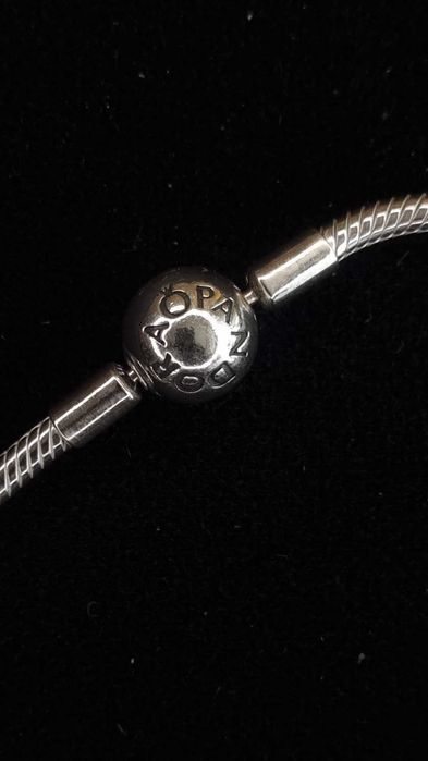 Srebrna bransoletka Pandora 20cm o splocie wężykowym z kulką ALE 925