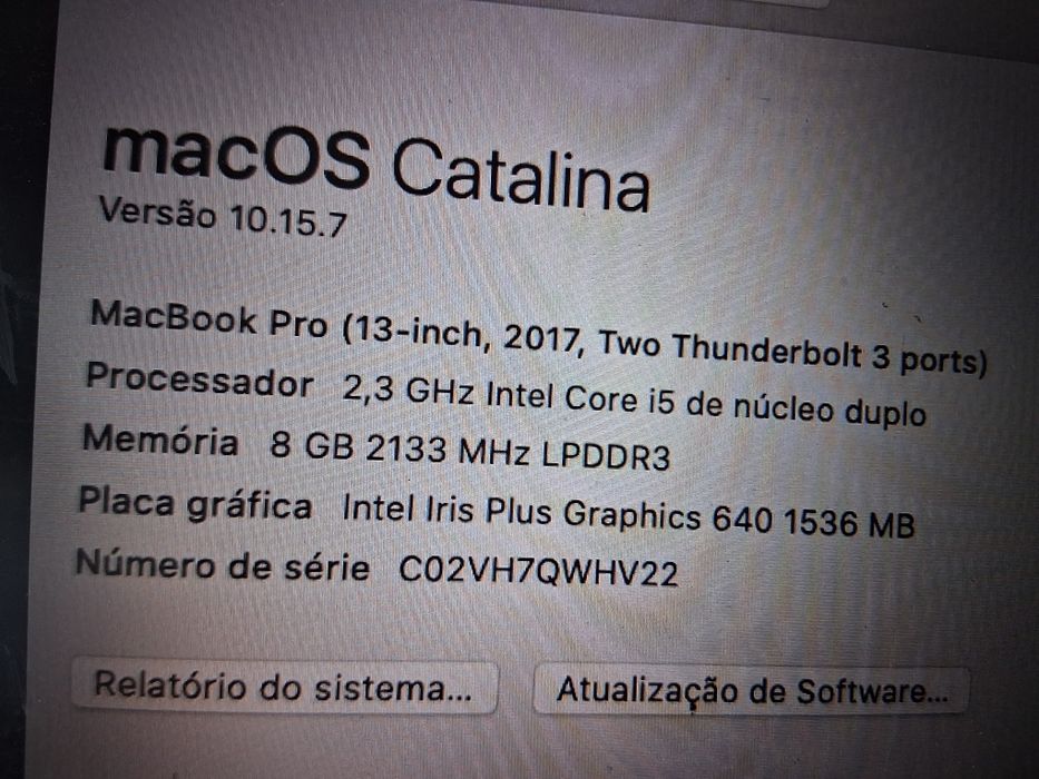 Portátil Macbook Pro 2017
