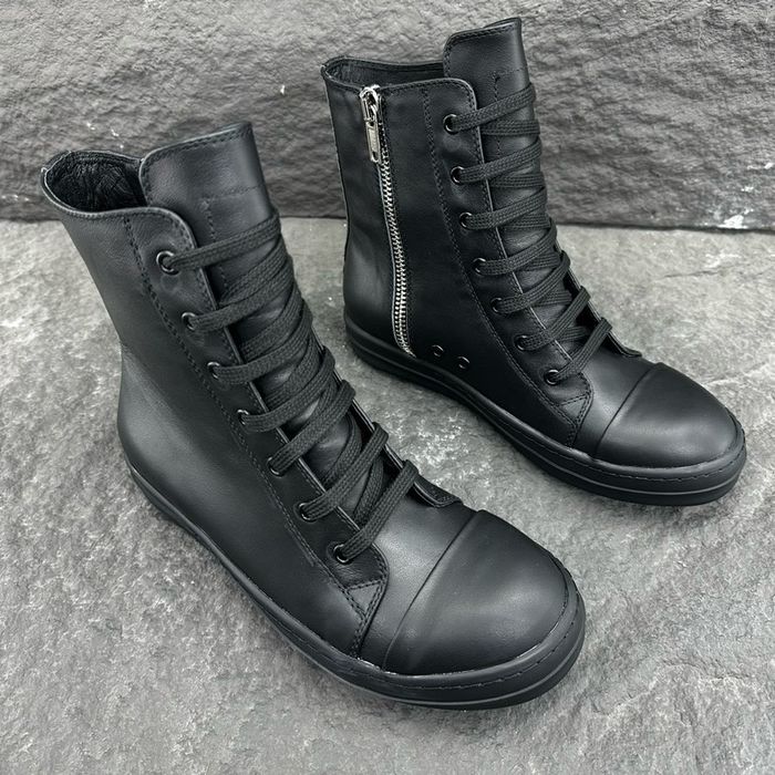 Rick Owens Ramones High Black Leather/size 41,42,43,44/Преміум якість!