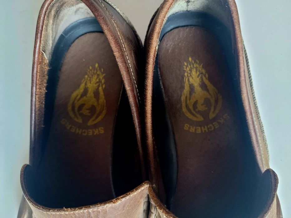 Mokasyny męskie Skechers skóra 42