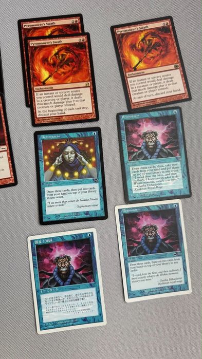 Stare Karty MTG Magic The Gathering Meditate Gun Shot Brainstorm