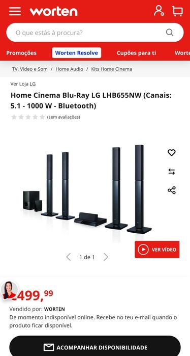 Home Cinema Blu-Ray LG LHB655NW