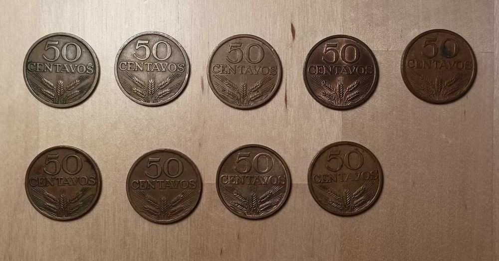 Moedas de 50 Centavos da Republica Portuguesa