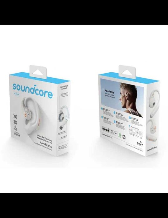 Słuchawki BT SOUNDCORE AEROFIT PRO WHIT LDAC Open Air Hi-Res 24Bit /96kHz Sportowe nawet do 14 godzin na jednym ładowaniu