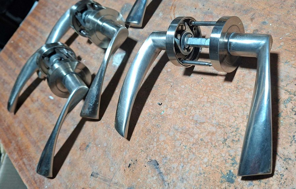 Klamka do drzwi wewnętrznych nikiel zestaw 4szt