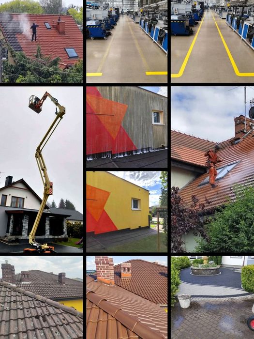 Mycie/ malowanie dachów, mycie elewacji, mycie kostki brukowej
