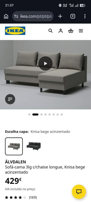 Sofá cama IKEA como novo