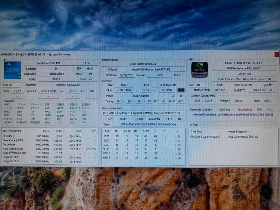 NVIDIA RTX 3060Ti i5 11400F 1Tb SSD 16Gb RAM Komputer PC Gamingowy