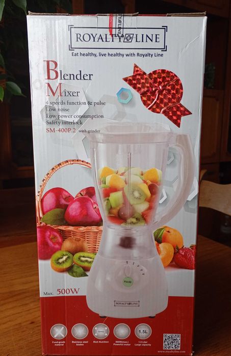 Блендер стаціонарний Royalty Line RL-SM-400P + млинок | 400Вт | 1.5л