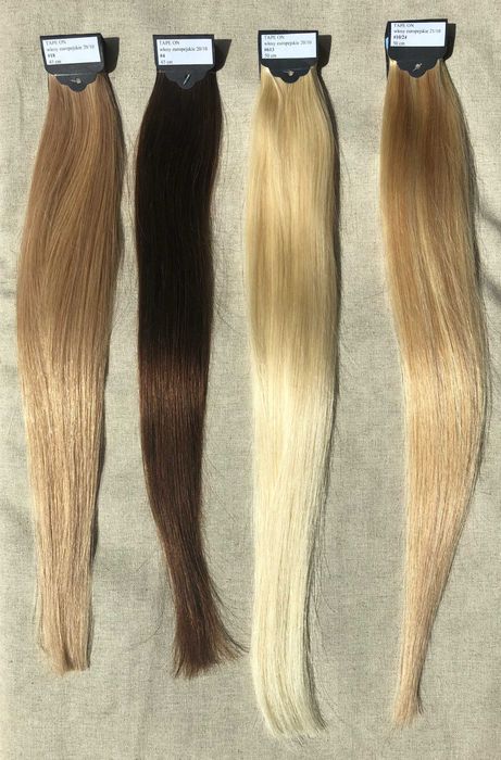 włosy naturalne europejskie kanapki TAPE ON IN/OFF 40 sztuk 45 cm