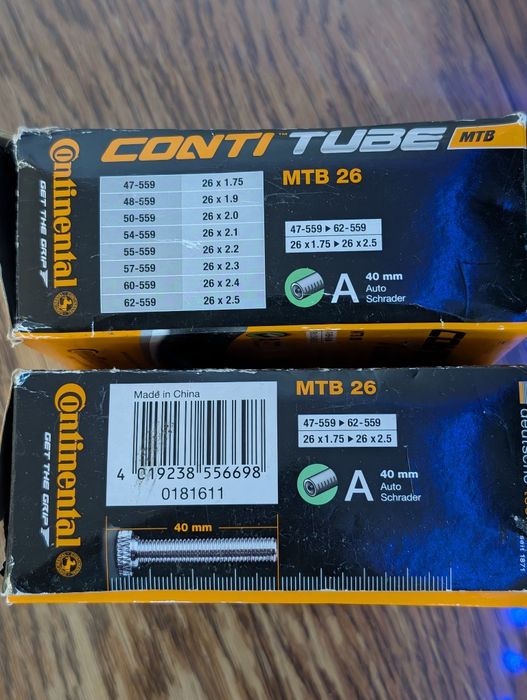 Zestaw 2x Dętka Continental Conti Tube MTB 26 26x1.75 - 2.5 A40 Schrader