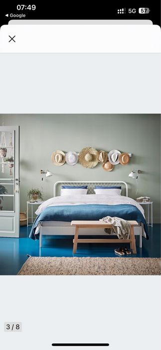 Rama łóżka Ikea Nesttun 160x200 kolor bialy