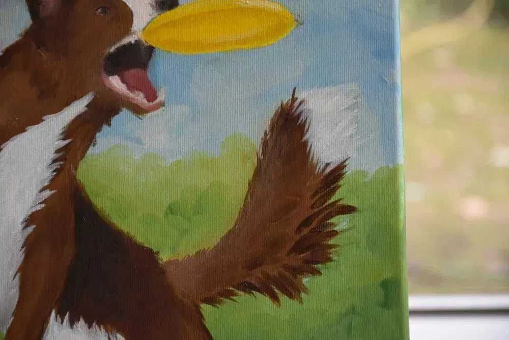 Quadro - Pintura a óleo original "Flying Catch"