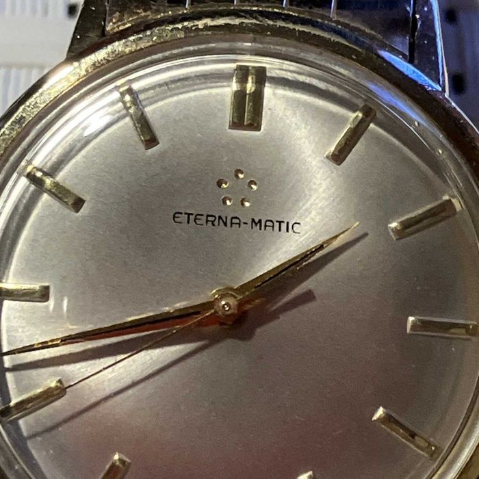 Męski zegarek Eterna-Matic automatyczny z kopertą platerowaną złotem