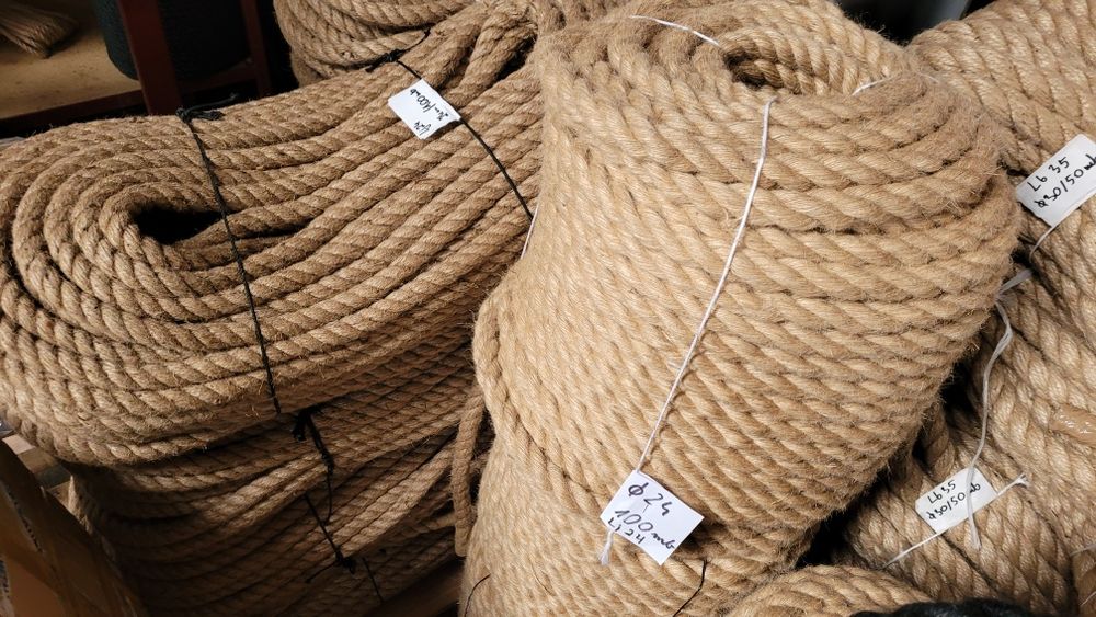 Linka jutowa fi6mm 20m powróz sznurek linka żeglarska POWRÓZ PROMOCJA!