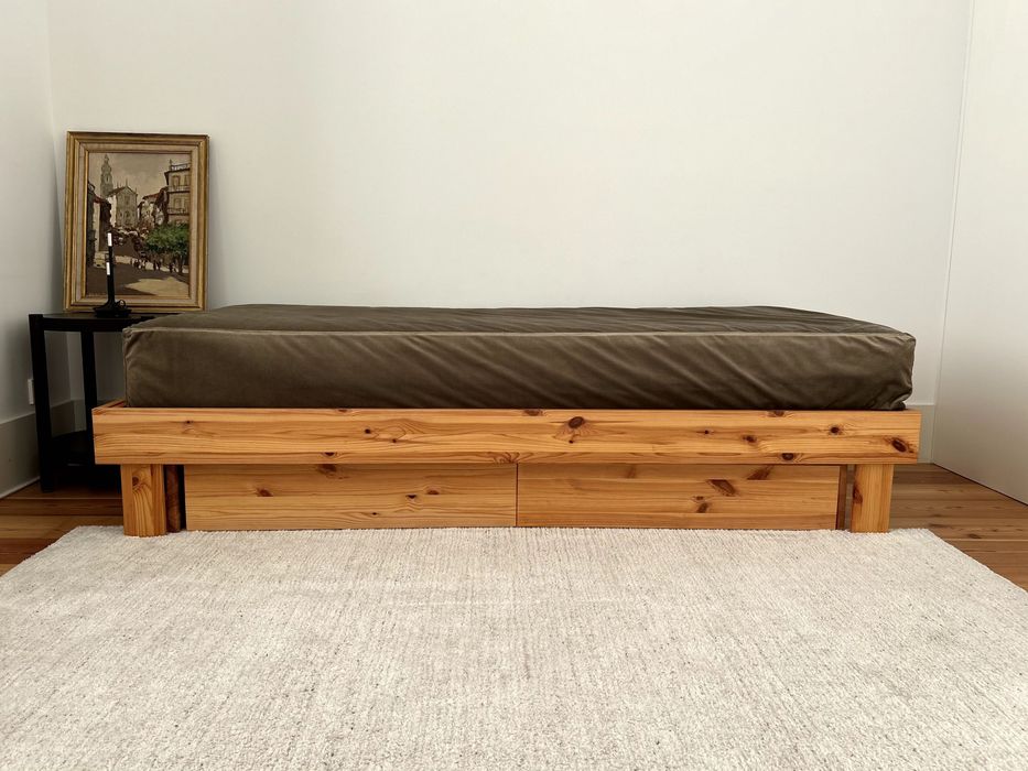 Full Set: Ikea GLAMBERGET Bed Frame + Custom Velvet Mattress Set - Adjustable 80x200cm to 160x200cm. Estrutura de cama + Conjunto de colchão