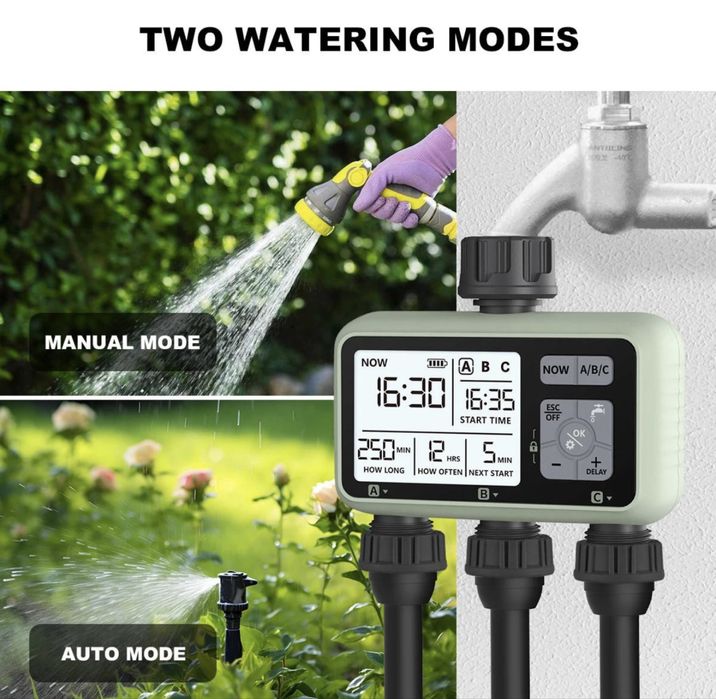 Электронное упрапоение 3-зонный таймер полив орошение полив таймер
