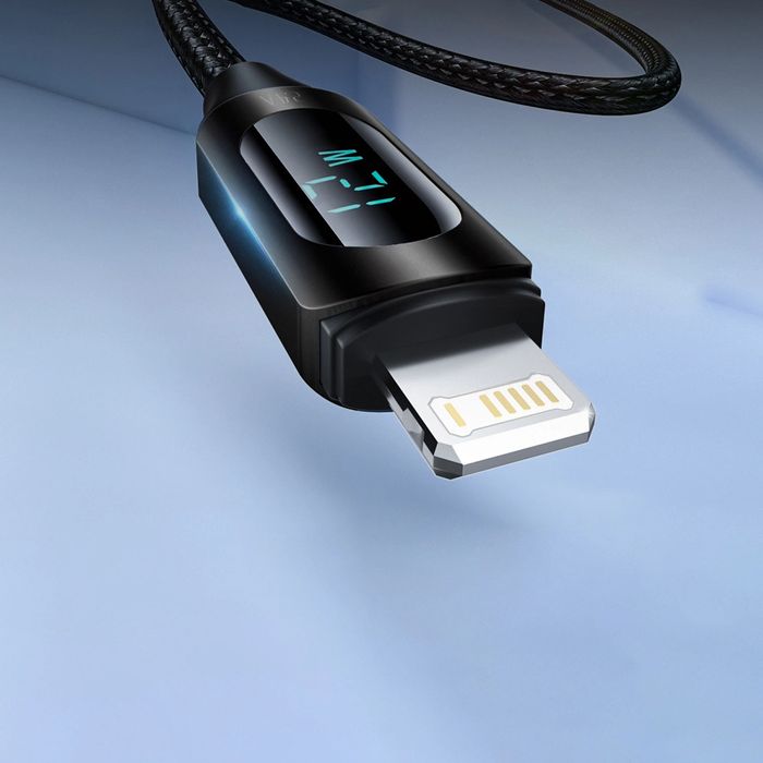 Kabel USB-A - Lightning Wozinsky WUALC2 z … LED 2.4A 2m  - czarny