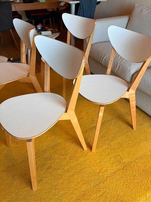 Conjunto 4 cadeiras NORDMYRA branco/bétula IKEA