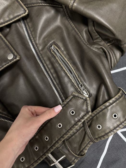 Нова Шкіряна куртка ZARA M жіноча (косуха)