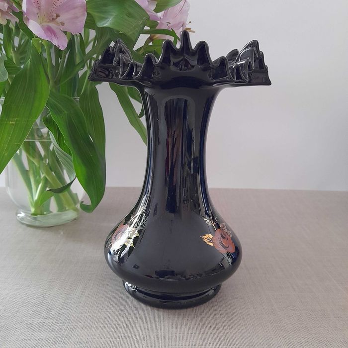 Wazon Bohemia czarne szkło