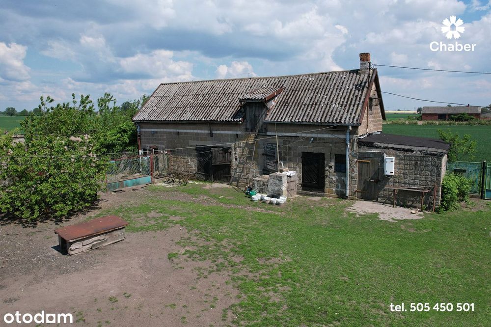 Siedlisko z domem 100 m2, działką 3378 m2 na wsi