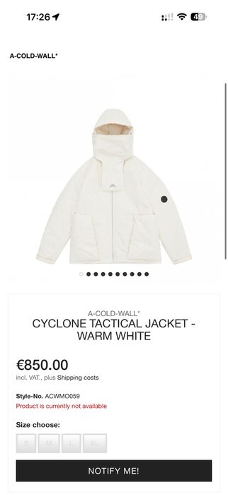 A-COLD-WALL* куртка зимова чоловіча / оригніал