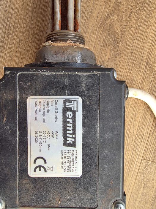 Grzałka 4,5 kW 5/4" z termostatem do zbiorników