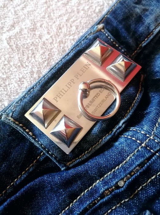 Spodnie jeans oryginalne philipp plein Slim gniecione M (26) stan bdb