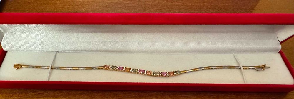 Bransoletka diamenty i MIX 2,5 Carata białe i żółte złoto Próba 750