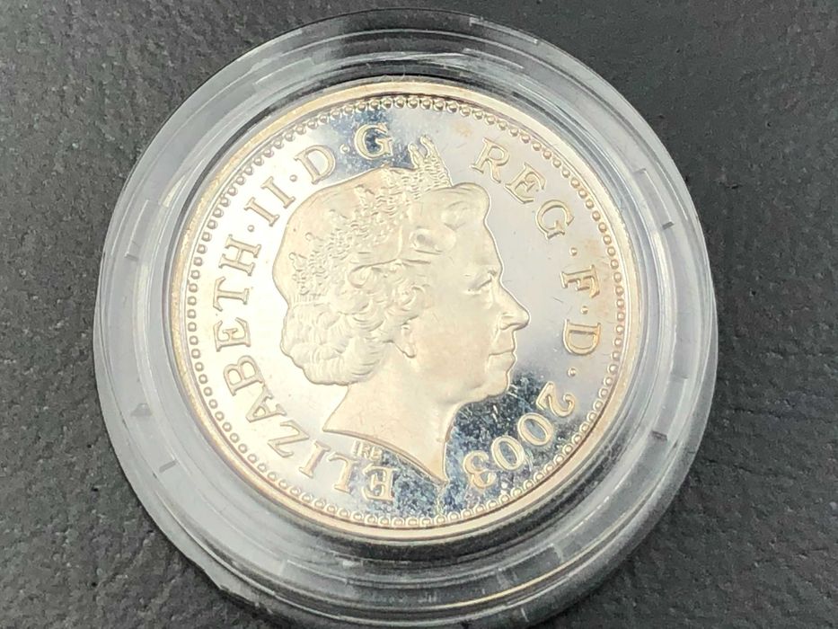 Inglaterra 2003 - Estojo Prata Proof 1 Libra - Brasão Real