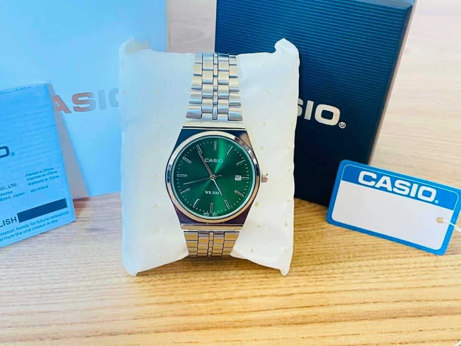 NOWY Zegarek Casio MTP-B145D-3AVEF Green Emerald | Zintegrowany | Full Set