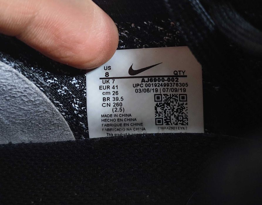 Nike Air VaporMax Flyknit 3 Oreo 2019 8US/41EUR/26CM