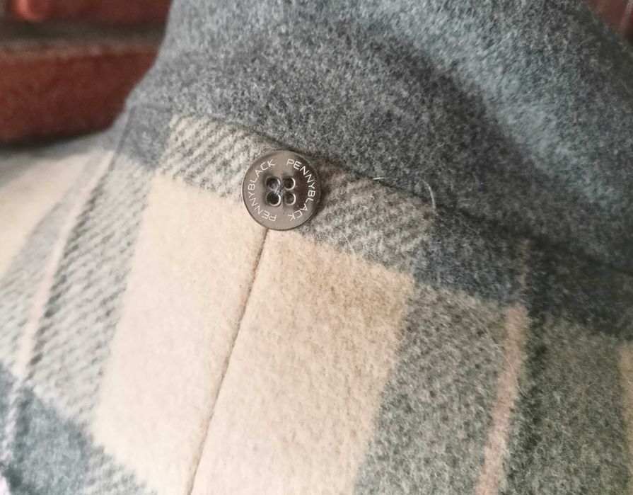Max Mara flauszowy płaszcz w kratę 40