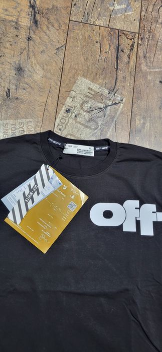 Off white czarna koszulka męska t-shirt bawełna premium XL
